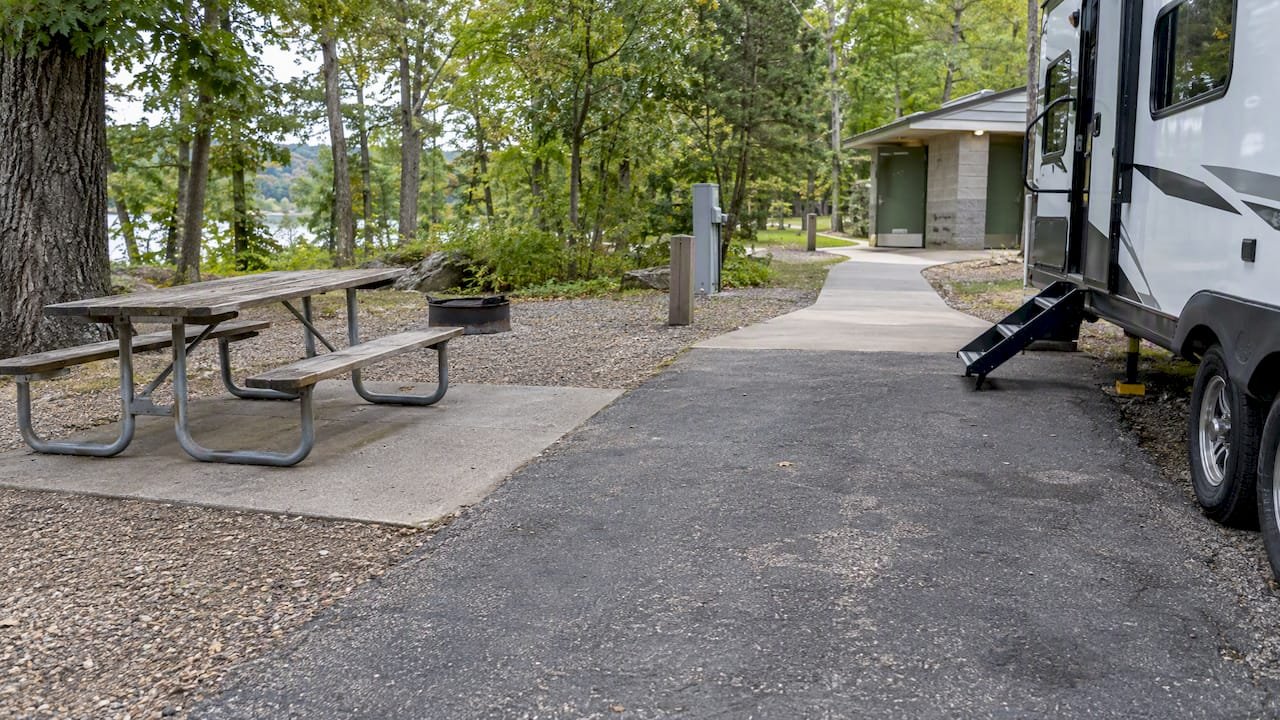 Paved accessible campsite with clear paths